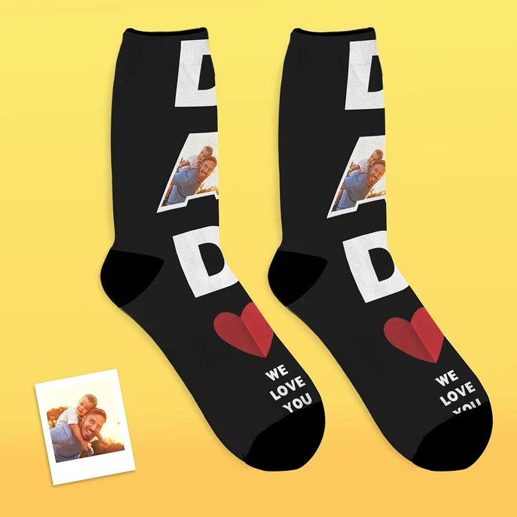 Custom Face Socks Dad We Love You Gifts For Dad