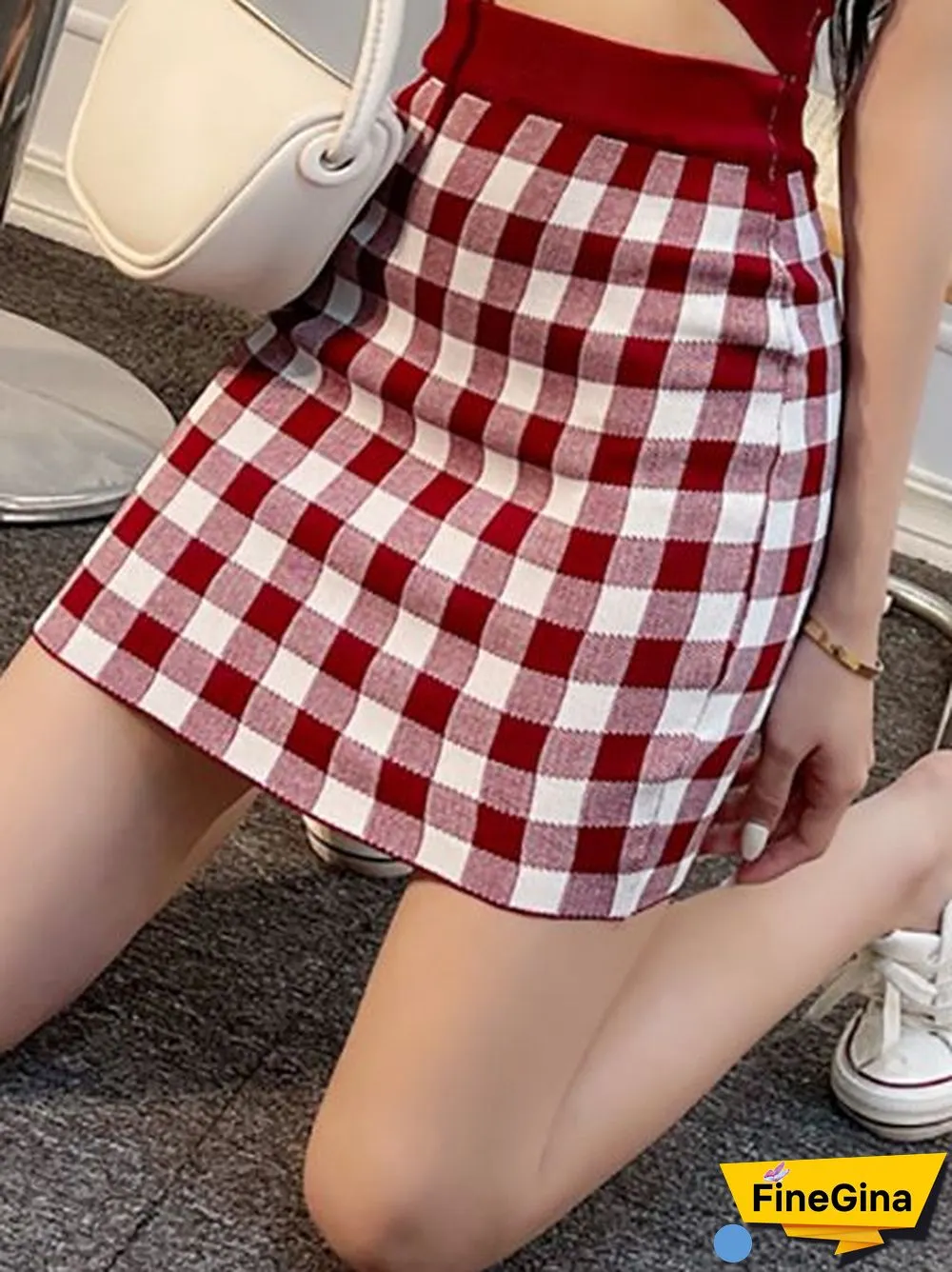 Heliar Women Plaid Crop Top And Mini Skirts Outfits Cute Skirt Sets For Women Tank Tops Two Piece Sets Beach Women Summer