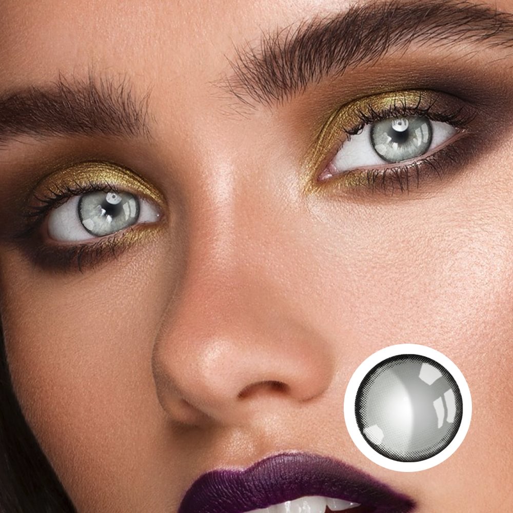NEBULALENS Delicate Blue and Gray Yearly Prescription Colored Contacts NEBULALENS