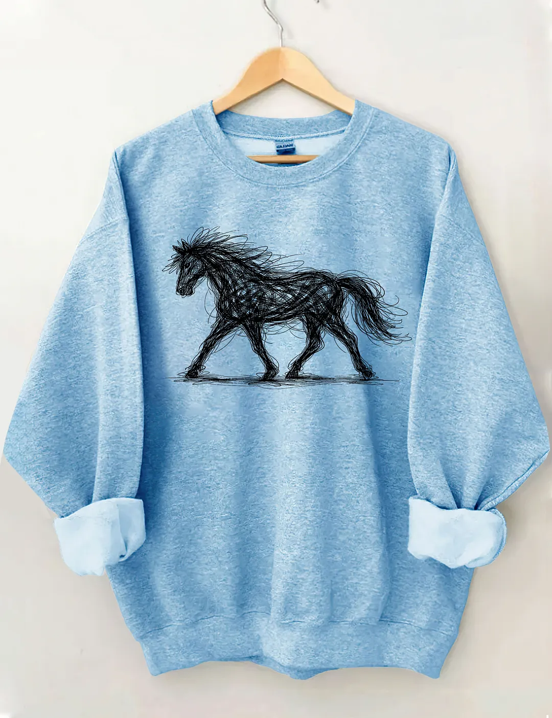 Abstract Art Line Horse Sweatshirt