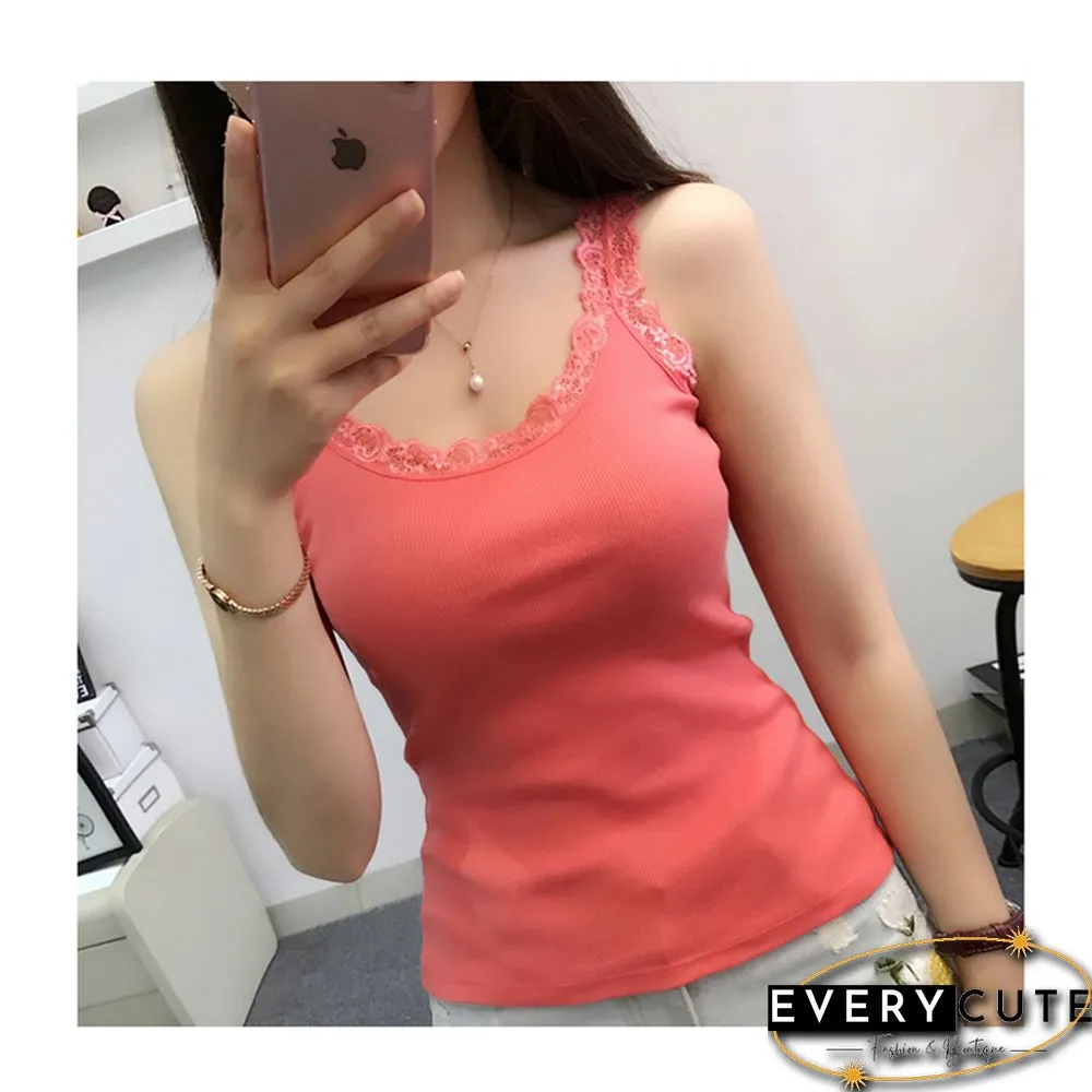 New summer female vest tops in black blue red colors-Women sleeveless tanks top