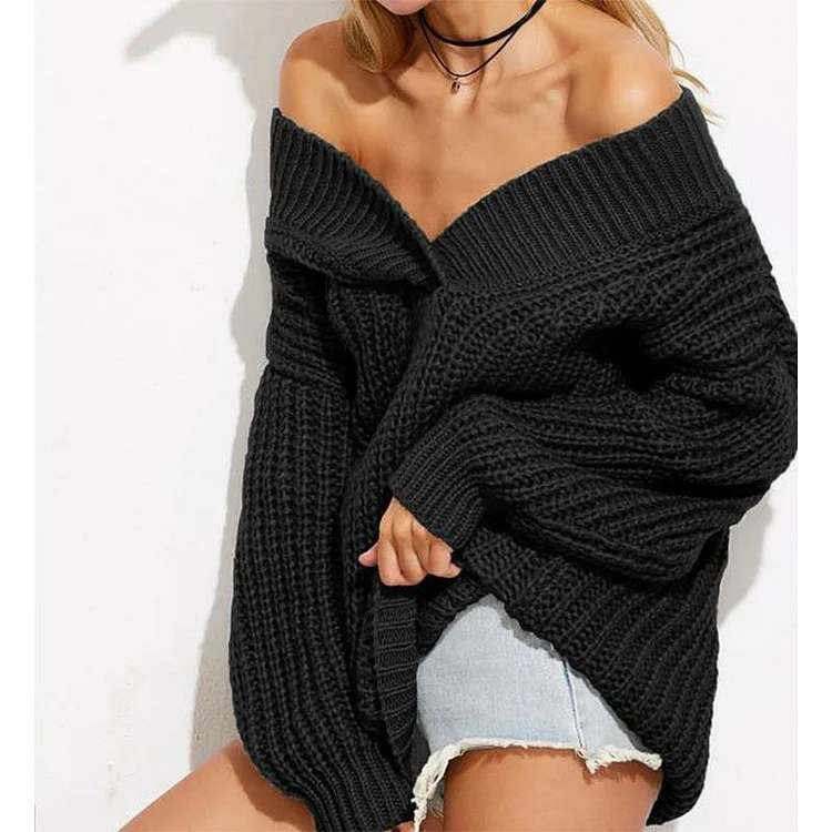 Stylish Off Shoulder Oversize Sweater