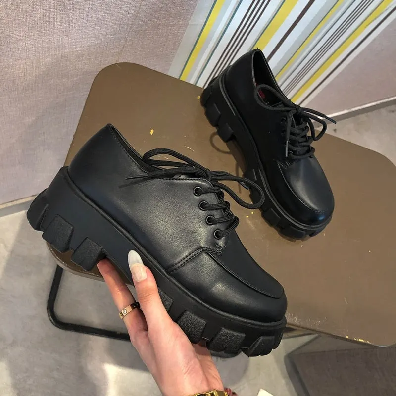 Women Chunky Sneakers Hidden Heels Height Increasing Ladies Wedge Shoes High Top Autumn Platform Women Shoes