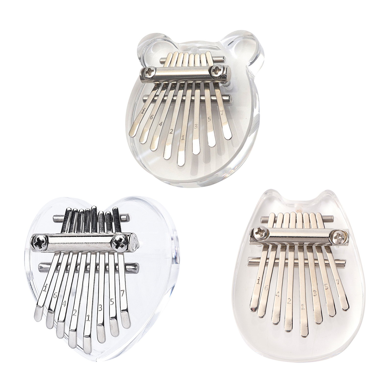 

8 Key Mini Kalimba Thumb Piano Portable Music Instrument with Rope for Kid, Cubs - little 8 sound crystal, 501 Original