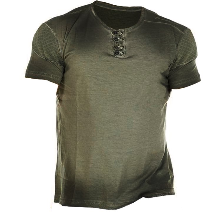 Men's Outdoor Tactical Retro Washed Worn Short Sleeved T-shirt-Compassnice®