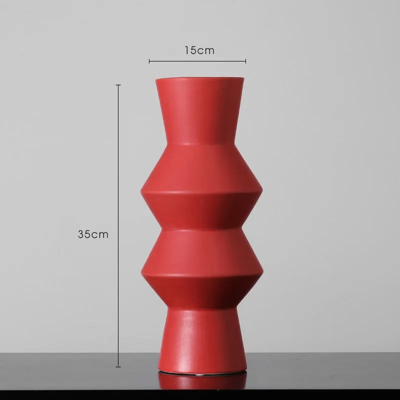 Nordic Ceramic Vase Morandi Color Flower Vases Flower Arrangement Home Decor Living Room TV Cabinet Home Decoration Accessories