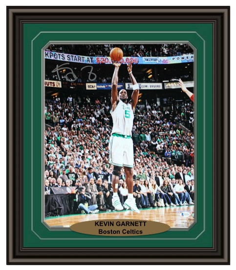 Kevin Garnett Signed & Framed Boston Celtics 16X20 Photo Poster painting COA Fanatics Autograph