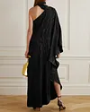 Irregular midi dress with Kraftan satin