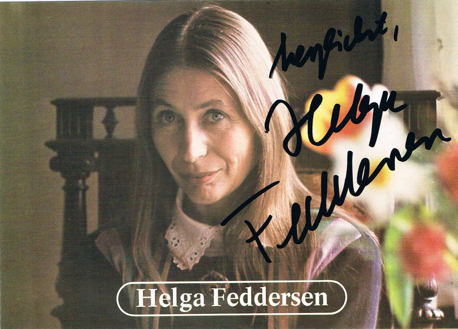 Helga Feddersen 1930-90 genuine autograph signed 4x6