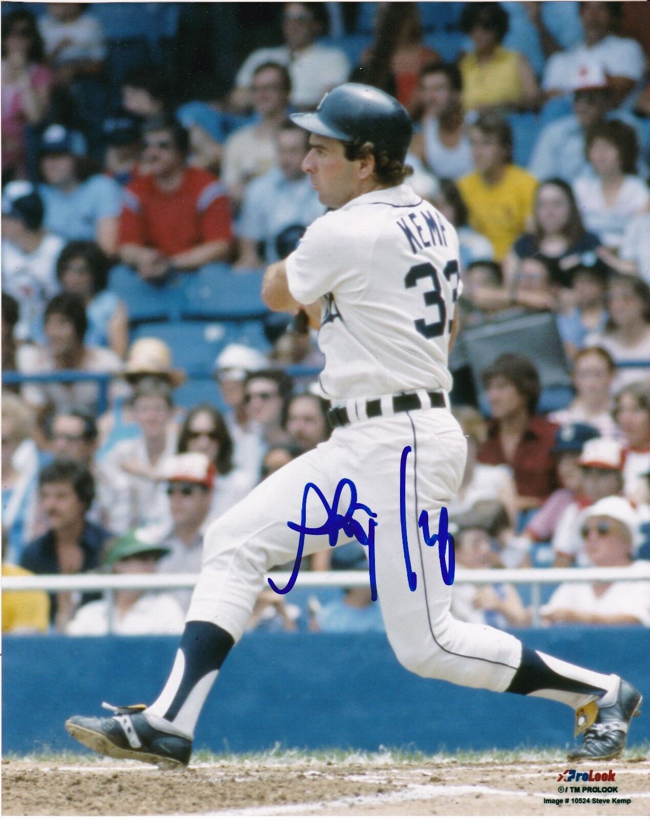 STEVE KEMP DETROIT TIGERS ACTION SIGNED 8x10