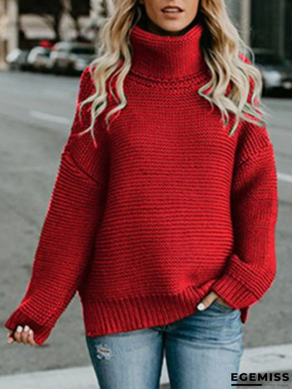 Long Sleeve Turtle Neck Casual Sweater | EGEMISS