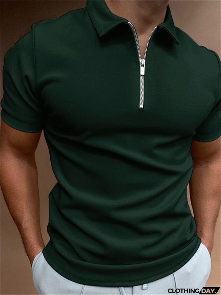 Summer Short Sleeve White Polo Shirt Mens
