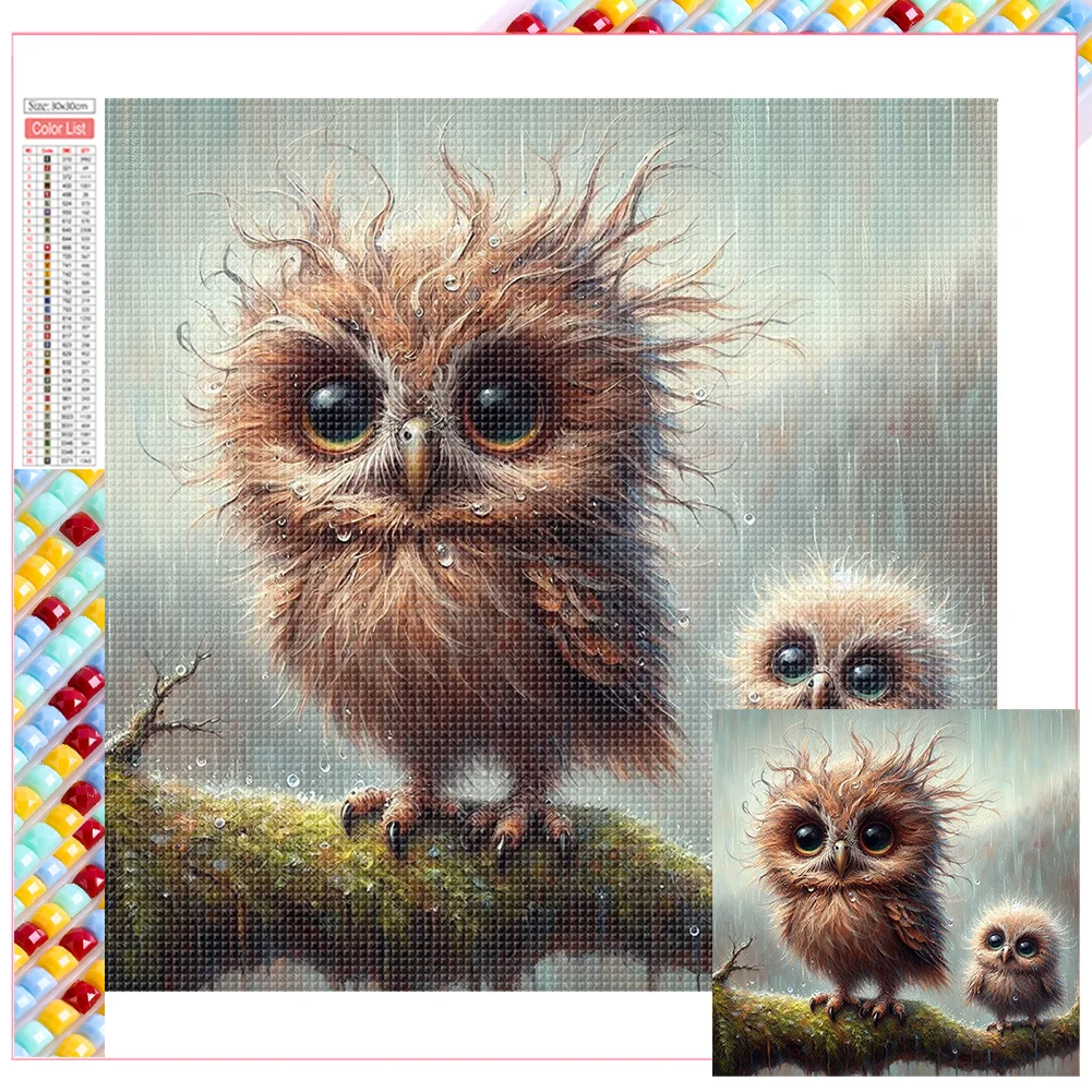 Diamond Painting - Full Square Drill - Owl(Canvas|35*35cm)