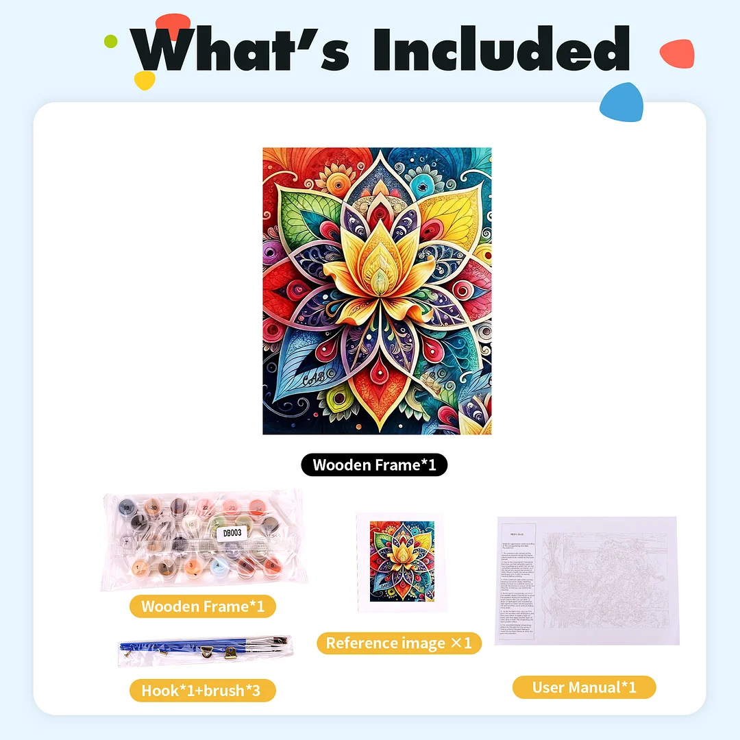 DIY Mandalas Paint by Numbers Kits Drawing Paintwork on Canvas 15.75x19.69inch Without Frame Canvas Oil Painting Number Painting for Beginners Adults Gift Home Wall Decor