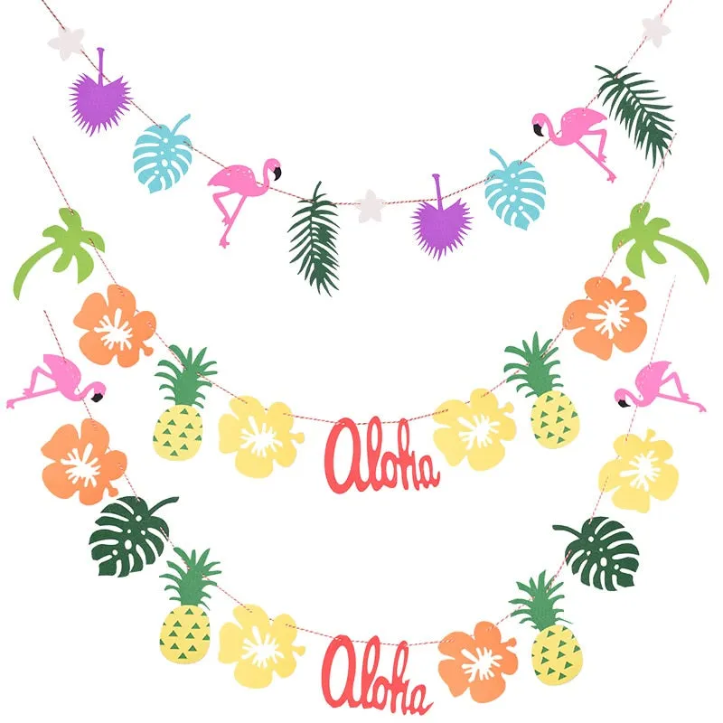 Hawaii Party Luau Flamingo Party Flamingo Banner Garland Decoration Pineapple Summer Party Birthday Hawaiian Party Decoration