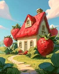 Strawberry Cottage - Diamond Painting