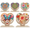  5D DIY Special Shape Diamond Painting Wooden Heart Shape Desk Ornament Decor Kit