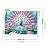 Paon étang de lotus - peinture diamant de forme spéciale - 40*30cm