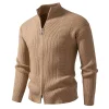 Men's Half Turtleneck Simple Casual Sweater Cardigan Jacket by Inlyline