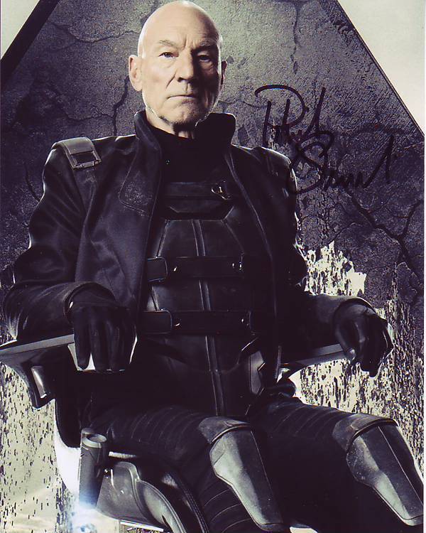 PATRICK STEWART Signed Autographed X-MEN PROFESSOR X CHARLIES XAVIER Photo Poster painting