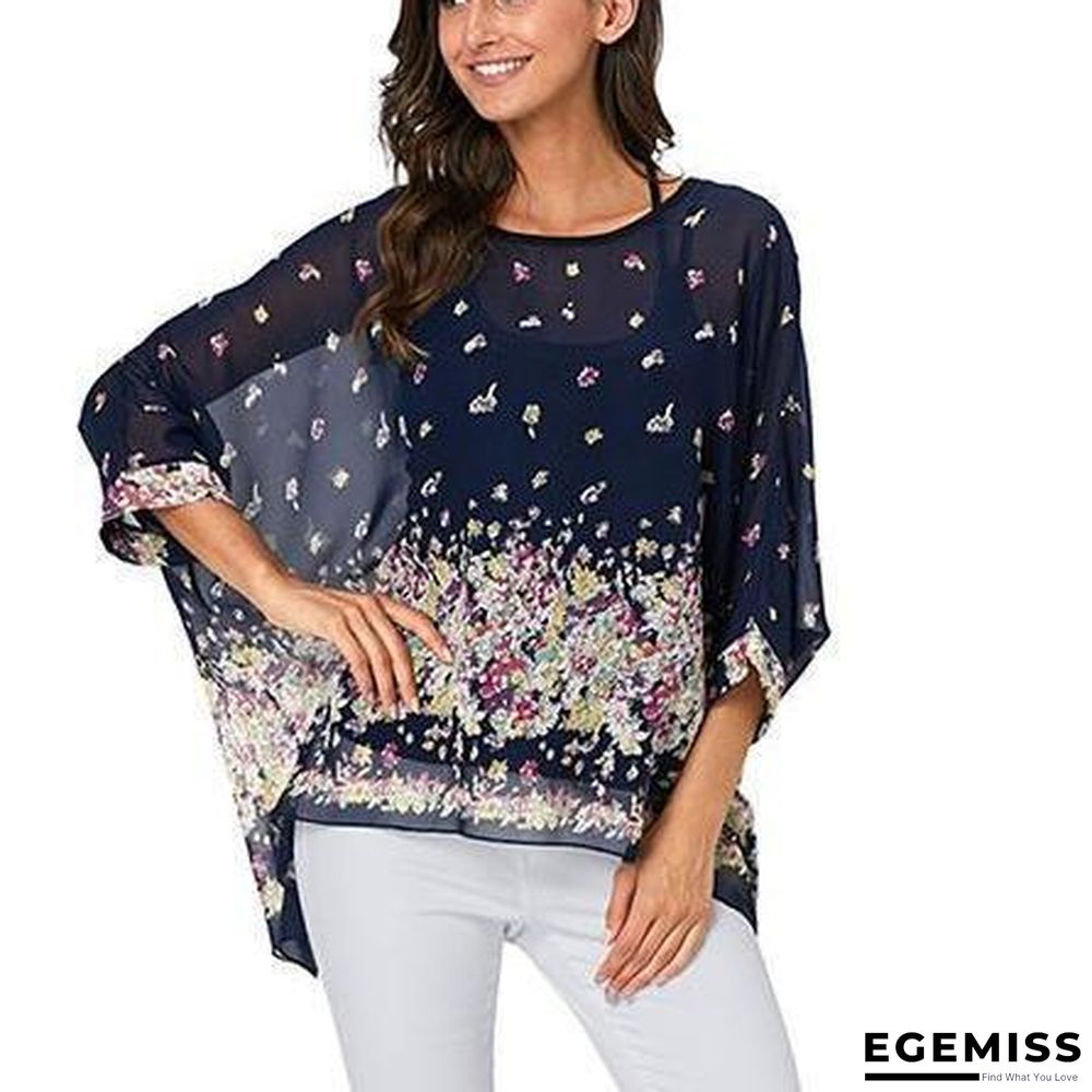 6XL Plus Size Women Batwing Sleeve Casual Chiffon Tops Blouses | EGEMISS