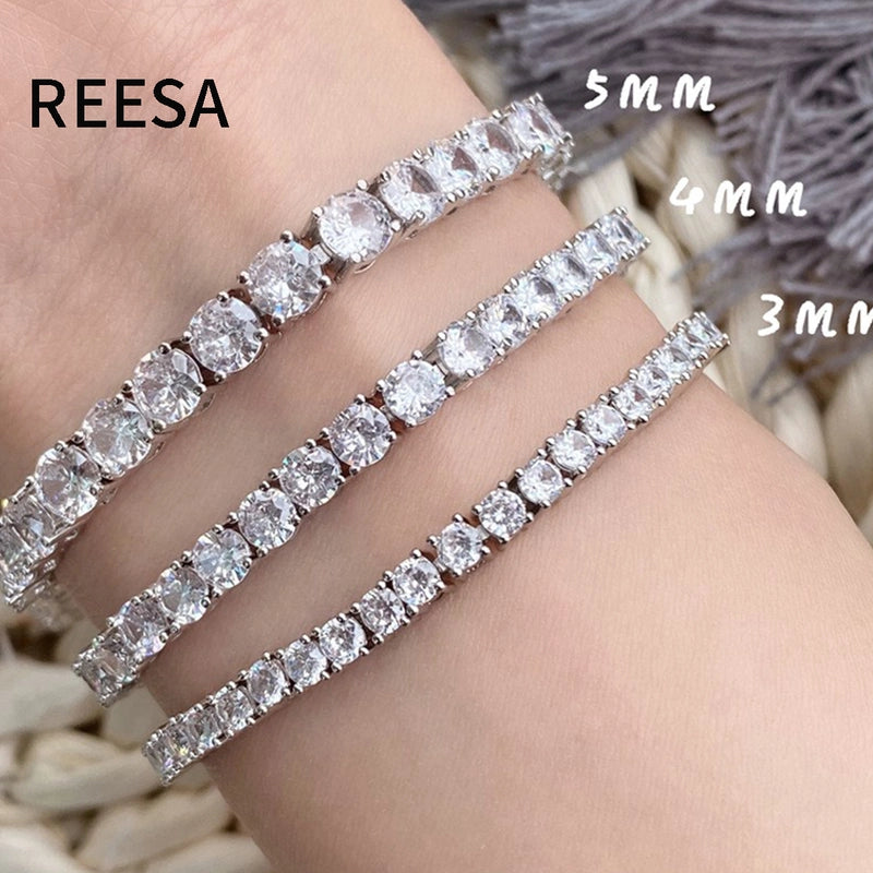 Popular Hip Hop Fashion Single Row Tennis Bracelet Fashion Brand Men's Copper Bracelet Zircon Bracelet Accessories