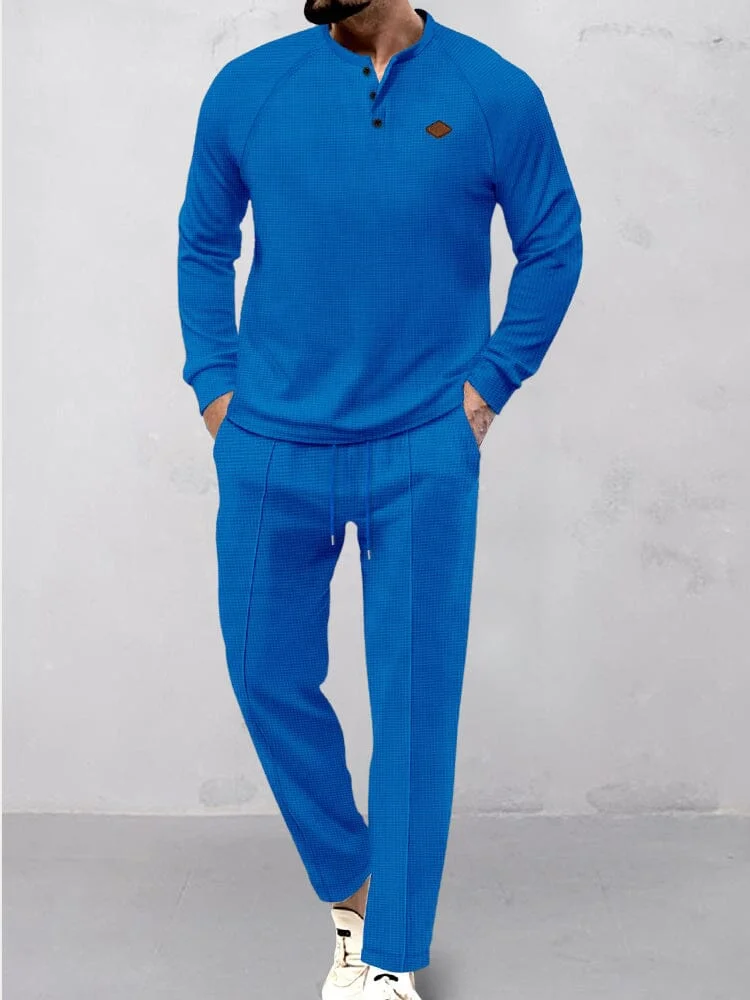 Breathable Waffle 2-Piece Tracksuit Set QueenFunky