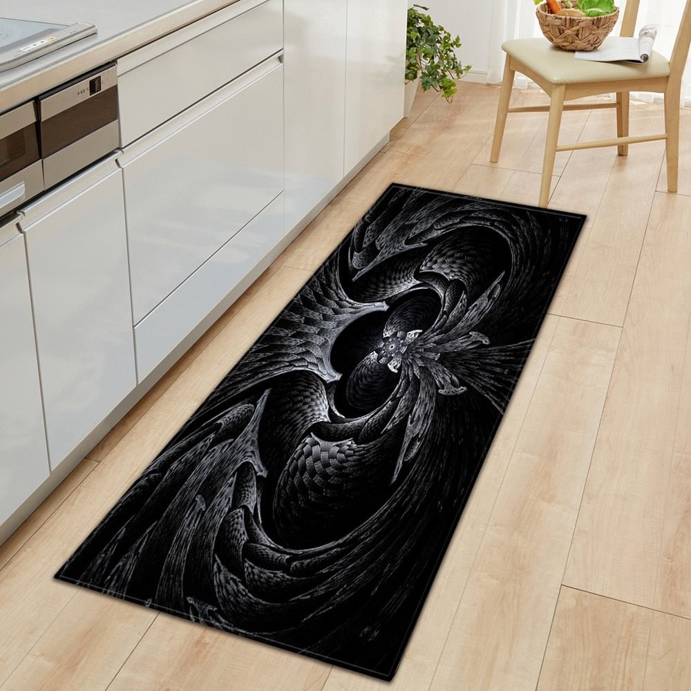 Nordic Entrance Doormat Kitchen Mat Home Bedroom Hallway Floor Rug 3D Pattern Decoration Flannel Carpet Bathroom Non-slip Mat