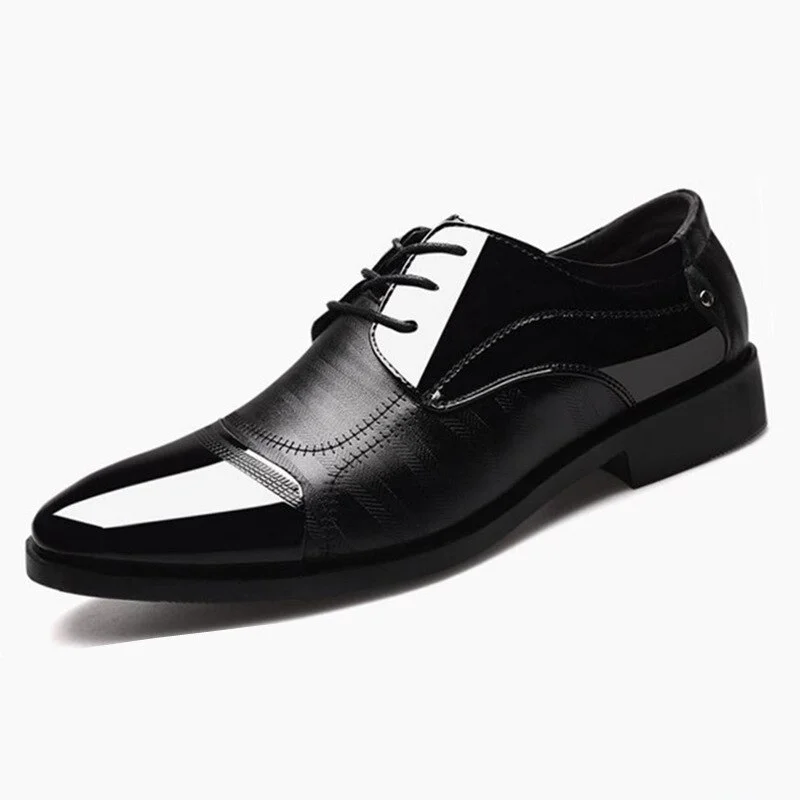 Qengg Business Oxford Leather Shoes Men Breathable Rubber Formal Dress Shoes Male Office Wedding Flats Footwear Mocassin Homme