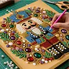Christmas Soldier Wreath Framed Pearl Painting Kit 25x25cm for Adults