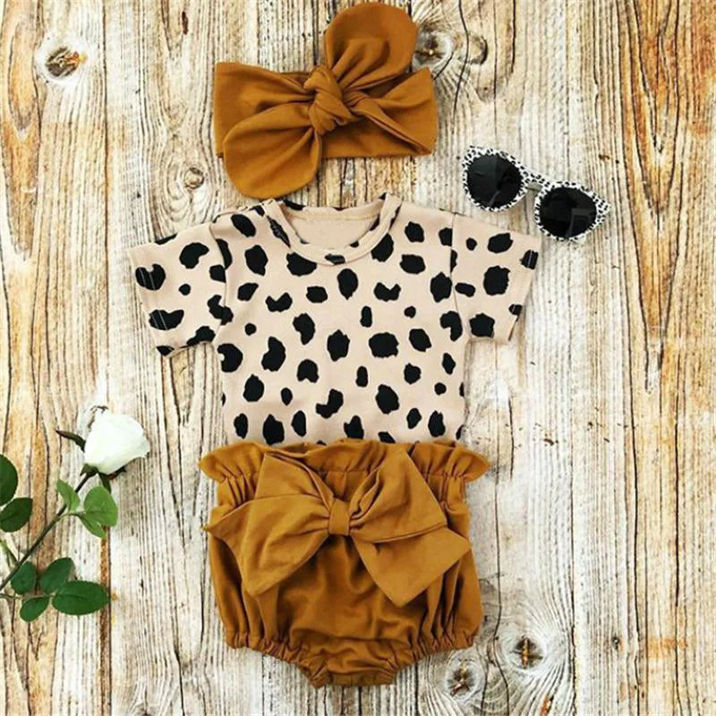 3PCS Cool Leopard Printed Baby Set