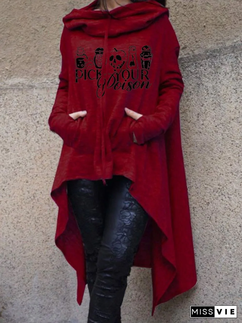 Halloween Pick Your Poison Print Long Sleeve Hoodies