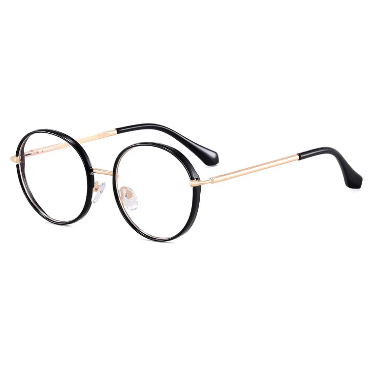 57402 New Colorful Anti Blue Light Glasses Frames Women Round Transparent Spring Hinge Optical Prescription Eyeglass