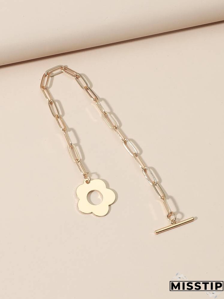 Flower Decor Chain Bracelet
