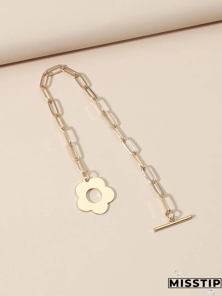 Flower Decor Chain Bracelet