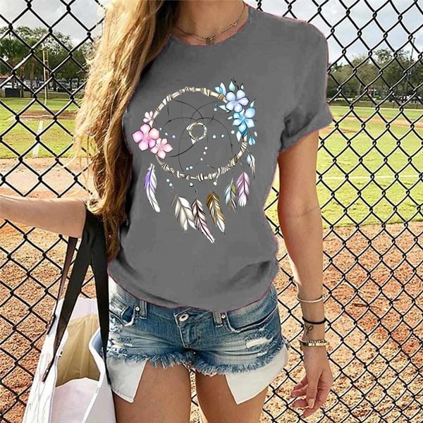 Fashion Dreamcatcher T Shirt Women Harajuku Graphic Tees Shirt Femme Dream Catcher Women's T-shirt Female Black Tshirt - BlackFridayBuys