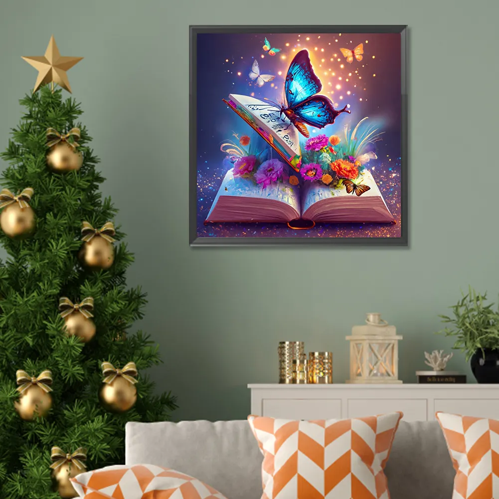 Diamond Painting - Full Round Drill - Colorful Butterfly(Canvas|30*30cm)