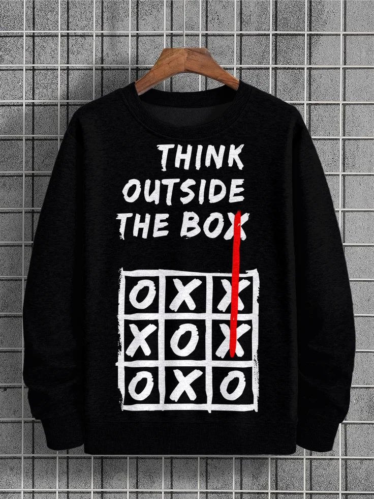 Men's Think Outside The Box Game Art Print Casual Sweatshirt