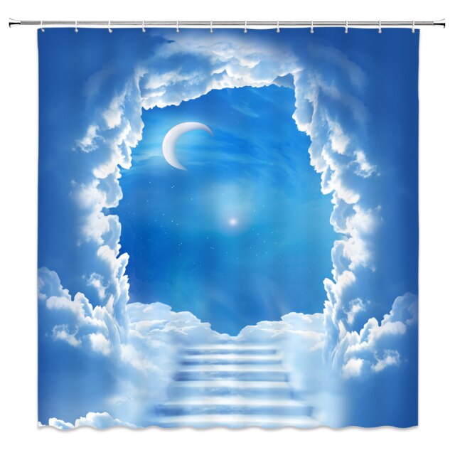 

Shower Curtain – Blue sky Stars moon-180*180cm, 501 Original