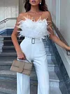 Feather Split-Joint Bandeau Jumsuits