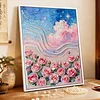 (40x50cm)DIY Pearl Painting Rose Flower Framed Handmade Pearl Material Art Kit Living Room Decor