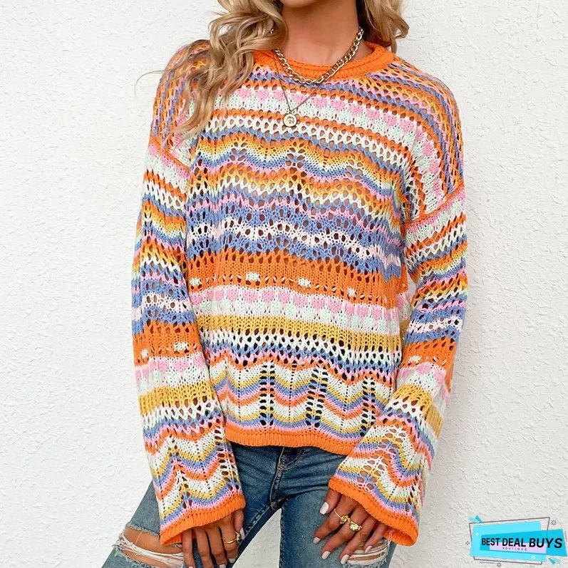 Colourful Striped Knit Sweater