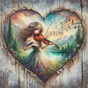 Girl Playing Violin-11CT Stamped Cross Stitch 40*40cm/15.75*15.75in tapestrymarket