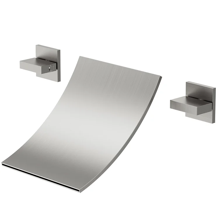 EVERSTEIN Waterfall Wall-Mounted Bathtub Faucet in Brushed Nickel SFS-1108-NK