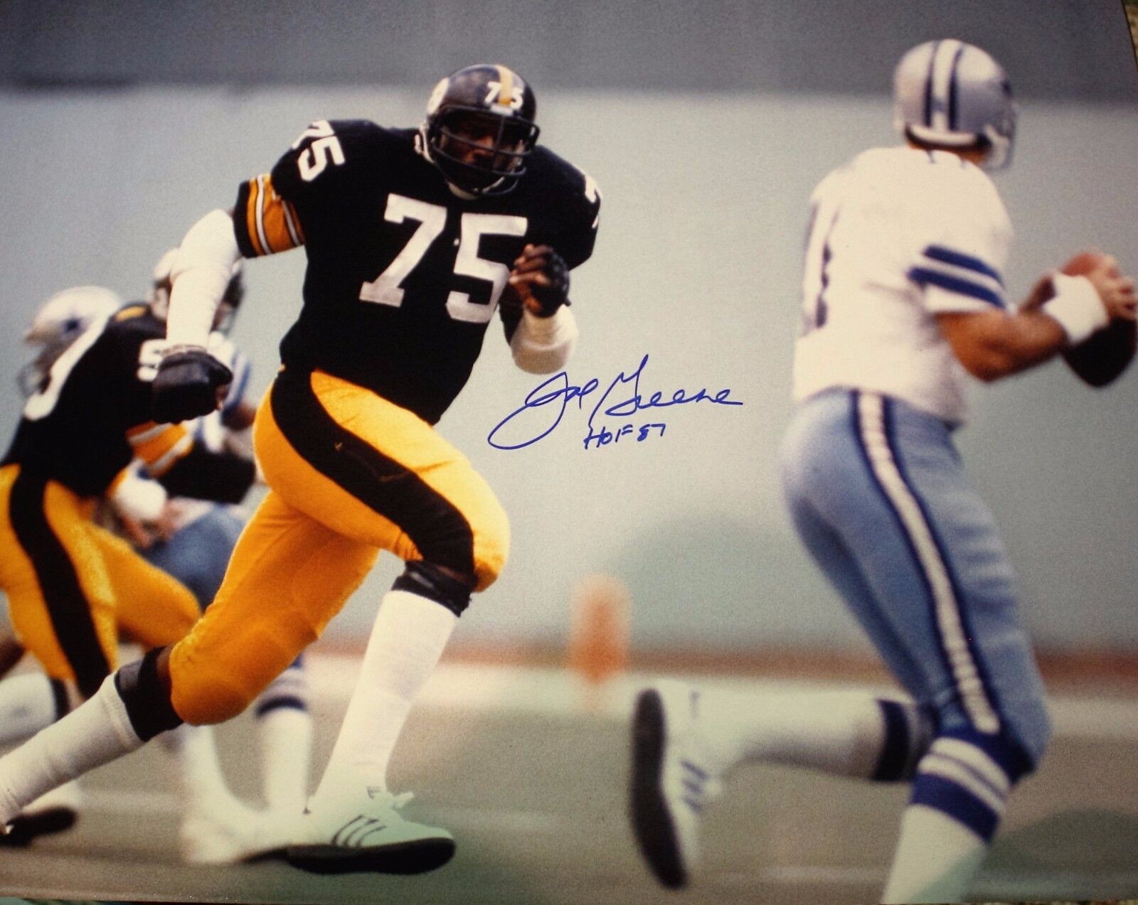 Autographed Joe Greene Pittsburgh Steelers 16x20 Photo Poster painting with COA