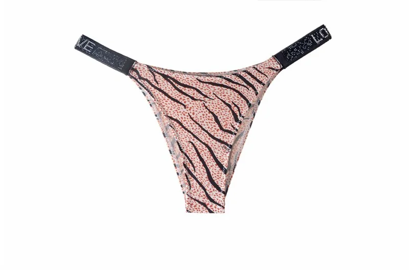 2021 Letter Rhinestone Sexy Underwear Fitness Sports Hip Lifting Satin Panties Thong Low Waist Seamless Briefs Tanga Lingerie
