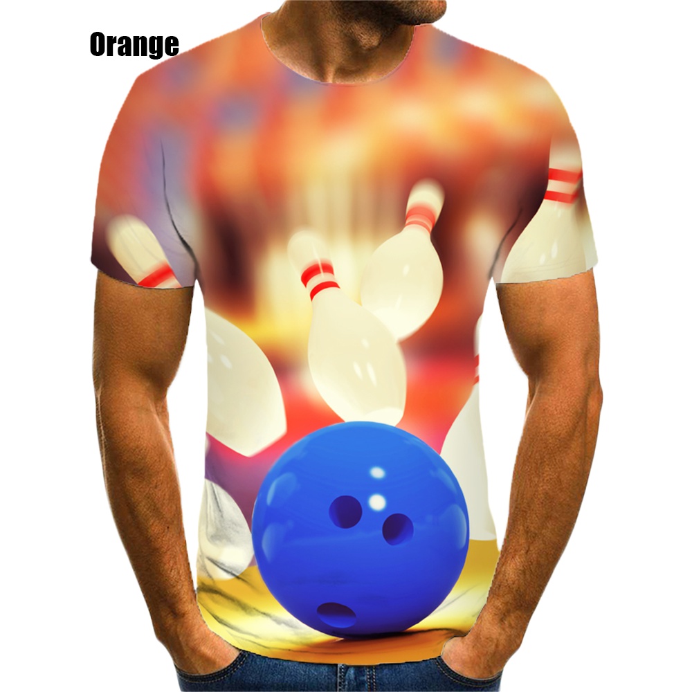 Cotton Tshirt Men Bowling Ball 3d Printed T Shirt Men/women Funny Short Sleeve T Shirt t -shirt Tee