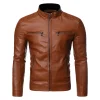 💥 2025 Hot Sale! Men's Casual Stand Collar PU Leather Jacket, Fashionable and Exquisite Zipper Jacket