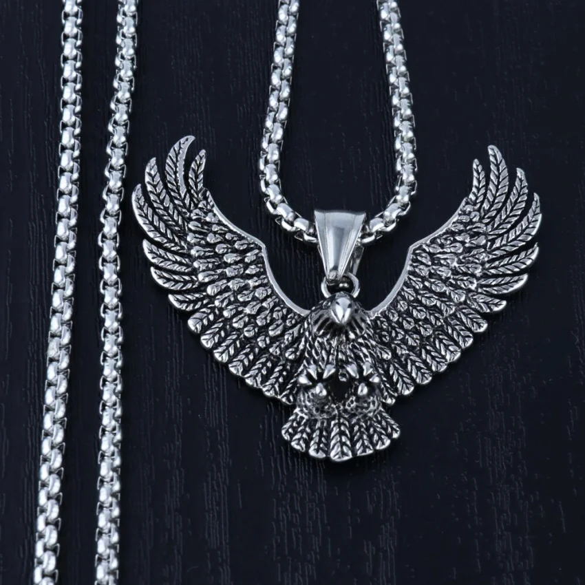 Men's Vintage American Eagle Stainless Steel Necklace-inspireuse
