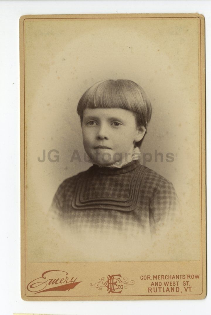 19th Century Children - Original 19th Century Cabinet Card Photo Poster painting - Rutland, VT